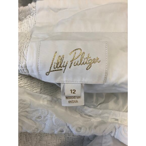 Lilly Pulitzer Women's 12 White Jenette Midi Dress Eyelet Halter Neck Boho M3-8 - Picture 7 of 9